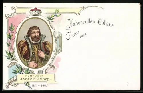 Lithographie Kurfürst Johann Georg von Preussen im Porträt