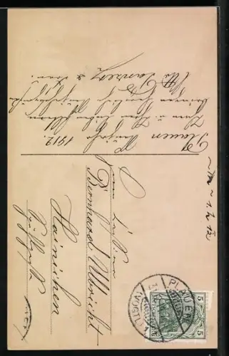 Foto-AK GG Co. Nr. 1427/2: Junge Dame in weissem Kleid mit Blumenstrauss