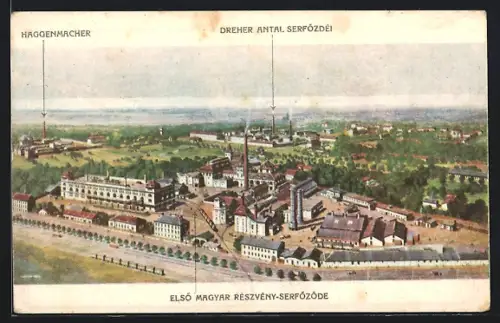 AK Budapest, Haggenmacher, Dreher Antal Serfözdei, Elsö Magyar részvény-serfözöde