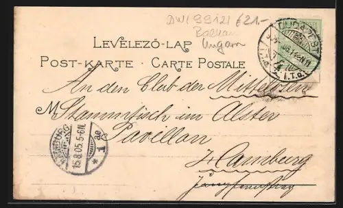 Lithographie Budapest, Grand Hotel Hungaria, Corso