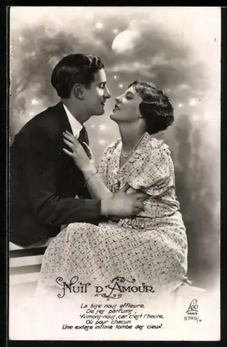 Foto-AK Leo, Paris Nr. 5749/4: Junges Paar vor einem Kuss