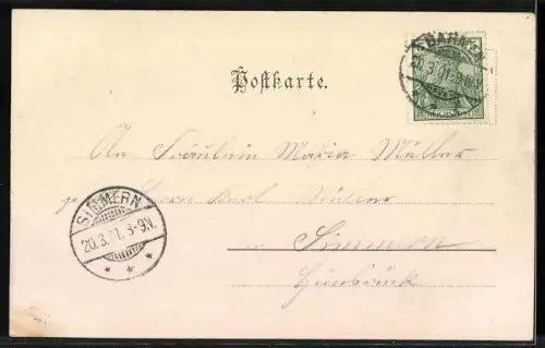 AK Ihre Majestäten am Kaiser-Friedrich-Denkmal vorbeifahrend