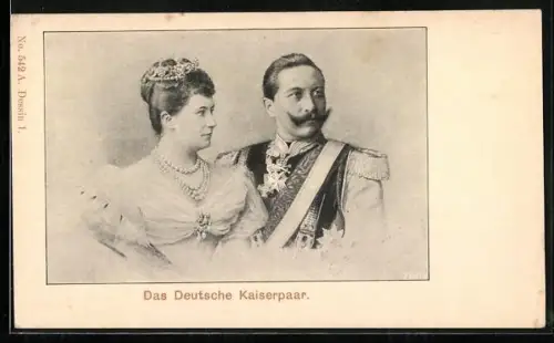 AK Das Deutsche Kaiserpaar, Kaiserin Auguste Victoria und Kaiser Wilhelm II.