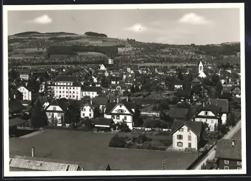 AK Sursee, Teilansicht mit Kirche