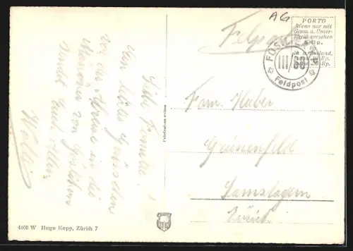 AK Göslikon /Aarg., Ortspartie mit Reuss