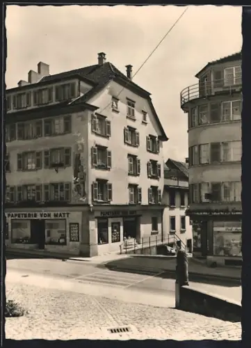 AK Sursee, Strassenpartie mit Geschäften