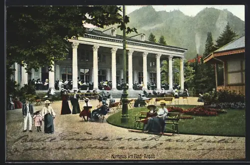 AK Bad-Ragaz, Kurhaus mit Bergen