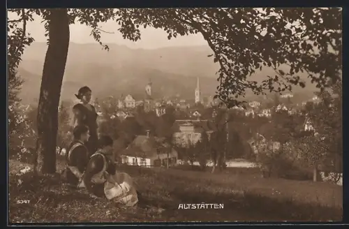 AK Altstätten, Teilansicht mit drei Frauen