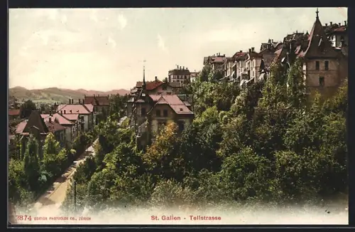 AK St. Gallen, Tellstrasse, Kirche