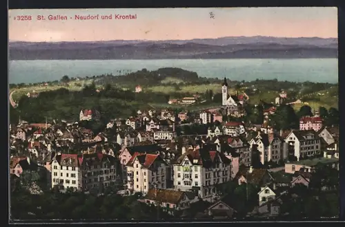AK St. Gallen, Teilansicht mit Neudorf und Krontal