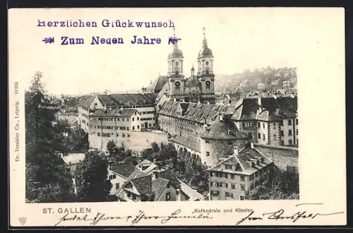 AK St. Gallen, Kathedrale und Kloster, Neujahrsgruss