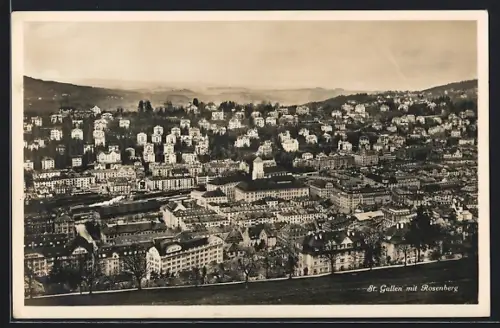 AK St. Gallen, Teilansicht mit Rosenberg