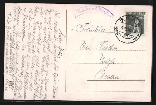 AK Menzingen, Restaurant und Pension Gubel mit der Rigi