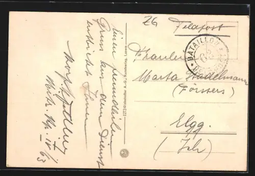 AK Menzingen, Teilansicht mit Kirche