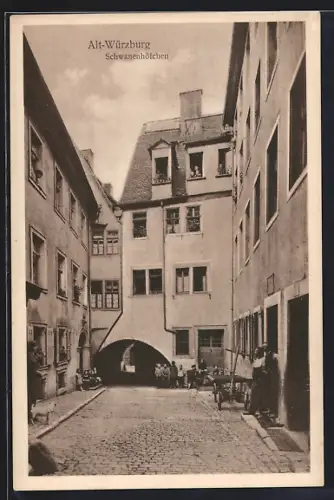AK Würzburg, Strassenpartie am Schwanenhöfchen