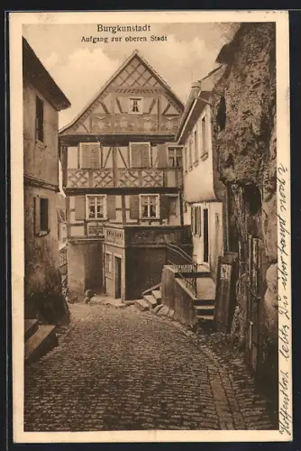 AK Burgkunstadt, Aufgang zur oberen Stadt