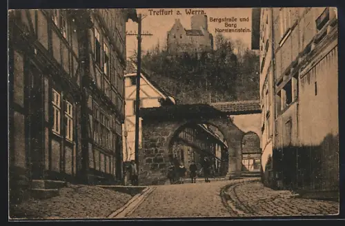 AK Treffurt a. Werra, Bergstrasse und Burg Normannstein