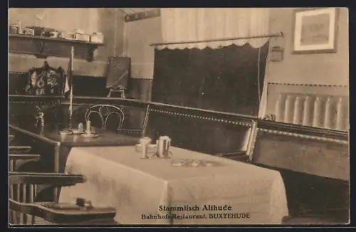 AK Buxtehude, Bahnhof-Restaurant, Stammtisch Althude