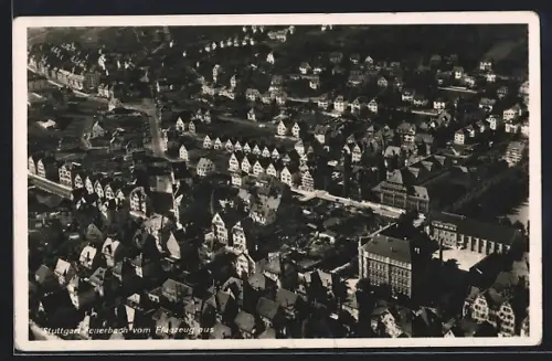 AK Stuttgart-Feuerbach, Luftaufnahme vom Flugzeug aus