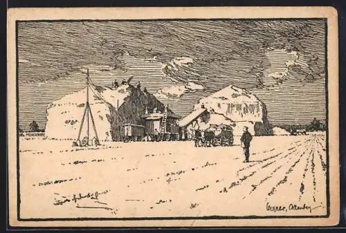 AK Collenbey, Erntearbeiten auf dem Feld