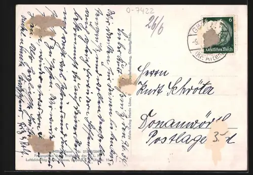 AK Gössnitz /Thür., Ortsansicht, Original-Fliegeraufnahme