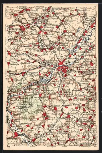 AK Zeitz, Umgebungskarte und Nachbarorte