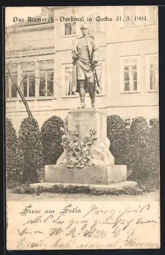 AK Gotha, Bismarck-Denkmal 1901