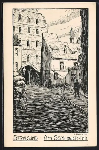 Künstler-AK Stralsund, Am Semlower Tor