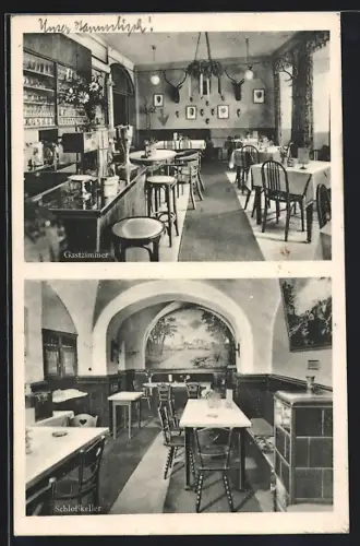 AK Bad Sachsa, Hotel Norddeutscher Hof, Gastzimmer, Schlosskeller