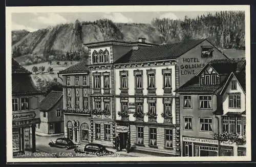 Künstler-AK Bad Blankenburg, Hotel Goldener Löwe
