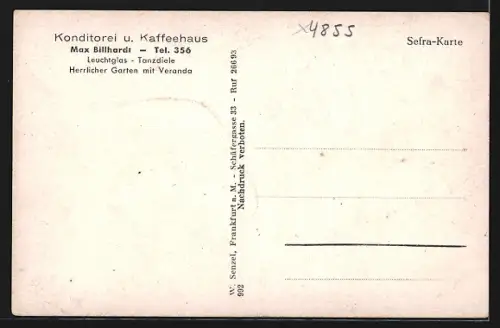 AK Teuchern, Konditorei und Cafe von Max Billhardt, Innenansicht