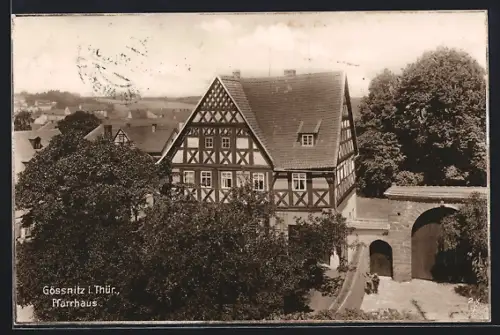 AK Gössnitz i. Thür., Blick auf das Pfarrhaus