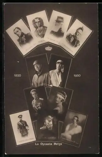 AK La Dynastie Belge 1830 - 1930, Portraitfotos des belgischen Königshauses, le Centenaire de l`Indépendance 1830 - 1930