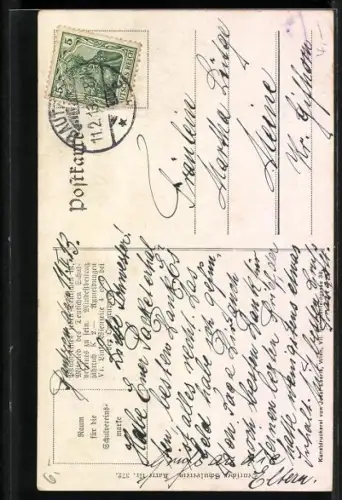 Künstler-AK Karl Friedrich Gsur, Deutscher Schulverein Nr. 372: Frau vor einem kleinen Bogen