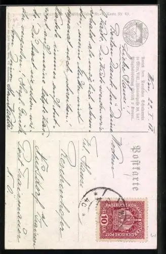 Künstler-AK Karl Friedrich Gsur: Deutscher Schulverein NR 63: Mann mit Wein, Weib & Gesang