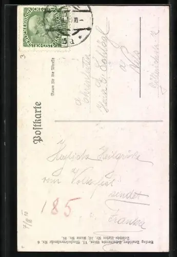 Künstler-AK Karl Friedrich Gsur: Deutscher Schulverein Nr. 91, Es liegt eine Krone im grünen Rhein