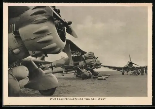 AK Flugzeug, Sturzkampfflugzeuge vor dem Start
