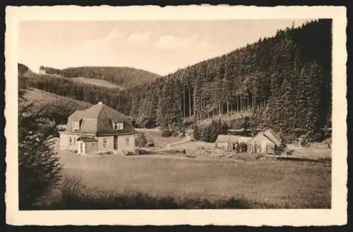 AK Gehren i. Thür., Gasthaus zur Ratsmühle im Wohlrosetal