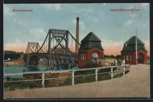 AK Wilhelmshaven, Kaiser-Wilhelm-Brücke von der Strasse aus