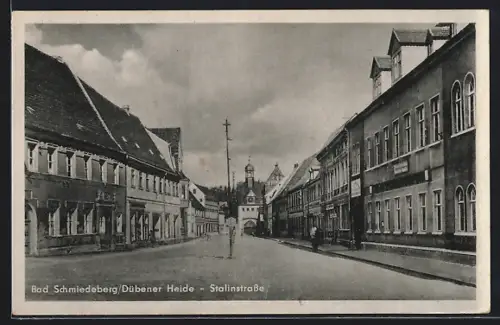 AK Bad Schmiedeberg /Dübener Heide, Stalinstrasse