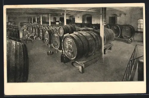 AK Freyburg / Unstrut, Kloss & Förster Sektkellerei, Teil eines Fasskellers