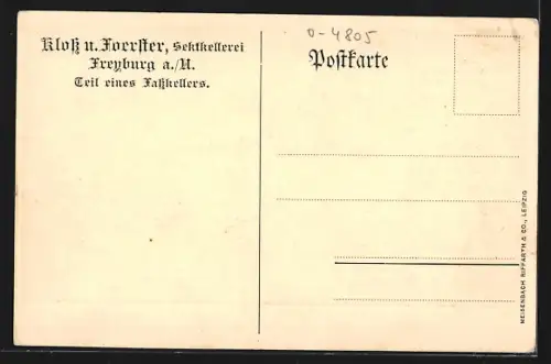 AK Freyburg / Unstrut, Kloss & Förster Sektkellerei, Teil eines Fasskellers