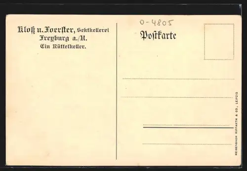 AK Freyburg a. U., Sektkellerei Kloss und Foerster, Ein Rüttelkeller