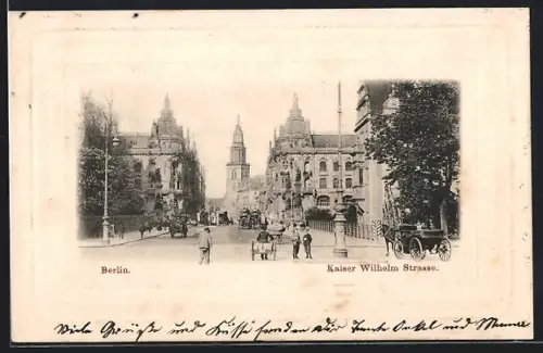 AK Berlin, Blick in die Kaiser Wilhelm Strasse