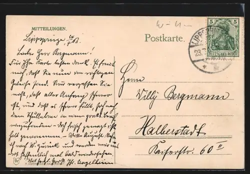 AK Lippspringe, Leuten an den Trinkhallen mit Kurhaus