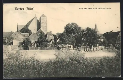 AK Verden /Aller, Blick auf Dom und Andreaskirche