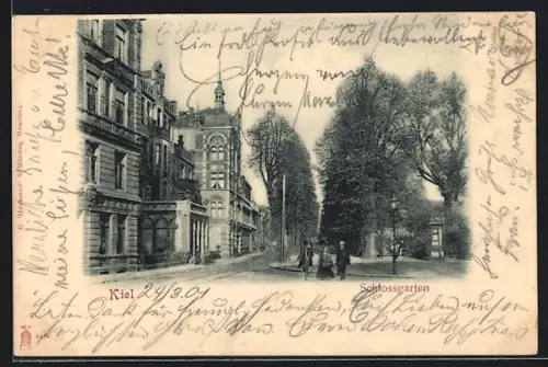 AK Kiel, Strassenpartie am Schlossgarten