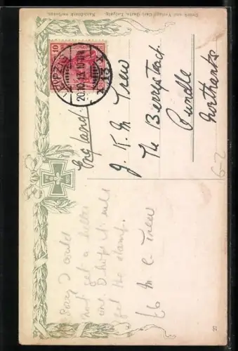 AK Leipzig, Völkerschlachtdenkmal während der Dämmerung