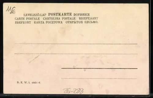 Künstler-AK Brüder Kohn (B.K.W.I) Nr.: 4045-6, Küken in einem Nest, verwunderter Hahn