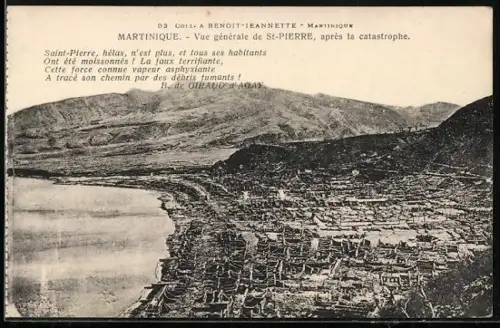 AK St-Pierre /Martinique, Vue générale de St-Pierre après la catastrophe